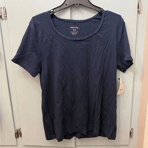 White Stag Navy Blue Short Sleeve Top